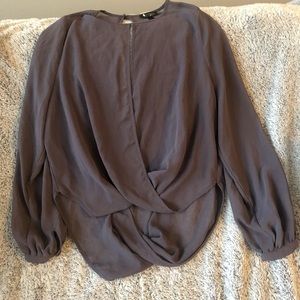 Topshop grey sheer cut out top